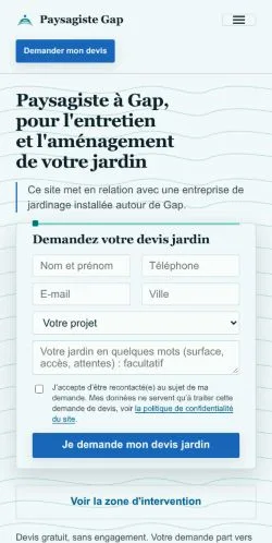 Aperçu du site Paysagiste Gap, référencé pour publier un article sponsorisé