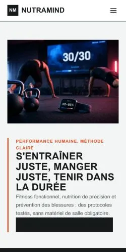 Aperçu du site NutraMind, référencé pour publier un article sponsorisé
