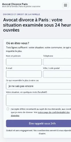 Anteprima del sito Avocat Divorce Paris, referenziato per la pubblicazione di articoli sponsorizzati