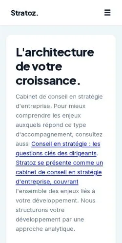 スポンサード記事の掲載先として登録されたStratoz Conseilのサイトプレビュー