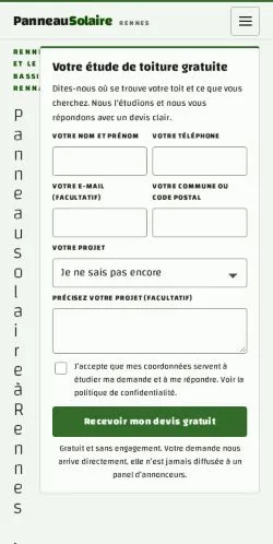 Vorschau der Website Panneau Solaire Rennes, gelistet für die Veröffentlichung gesponserter Artikel