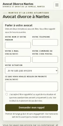 Anteprima del sito Avocat Divorce Nantes, referenziato per la pubblicazione di articoli sponsorizzati