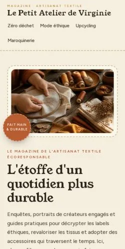 Aperçu du site Petit Atelier Virginie, référencé pour publier un article sponsorisé