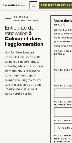 Aperçu du site Rénovation Colmar, référencé pour publier un article sponsorisé