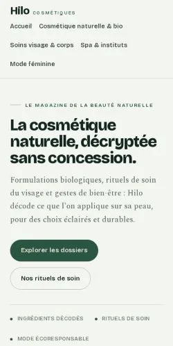 Vorschau der Website Hilo Cosmétiques, gelistet für die Veröffentlichung gesponserter Artikel