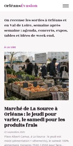 Vista previa del sitio Orléans Évasion, referenciado para publicar artículos patrocinados