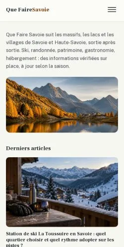 Vorschau der Website Que Faire Savoie, gelistet für die Veröffentlichung gesponserter Artikel