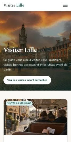 Forhåndsvisning av nettstedet Visiter Lille, oppført for publisering av sponsede artikler
