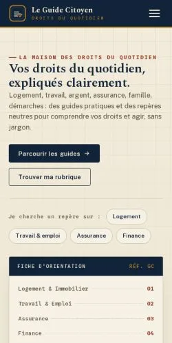 Preview of the Guide Citoyen website, listed for sponsored article publication