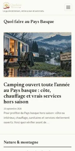 Anteprima del sito Pays Basque Escapades, referenziato per la pubblicazione di articoli sponsorizzati