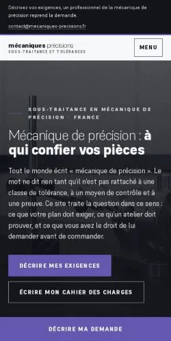 스폰서 기사 게재 매체로 등록된 Précision Sous-Traitance 사이트 미리보기