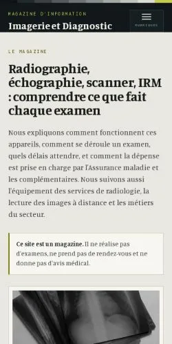 Anteprima del sito Imagerie & Diagnostic, referenziato per la pubblicazione di articoli sponsorizzati