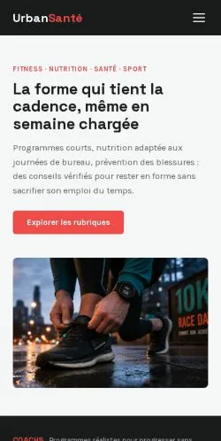 스폰서 기사 게재 매체로 등록된 Urban Santé 사이트 미리보기