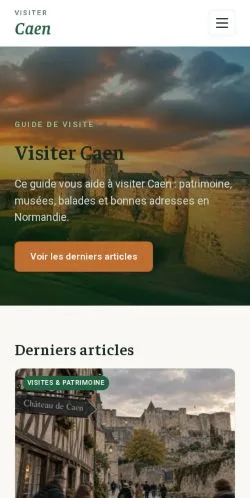 Forhåndsvisning af Visiter Caen, opført til udgivelse af sponsorerede artikler