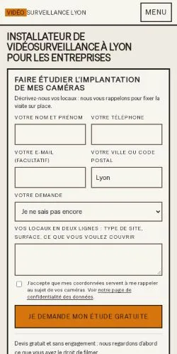 Vorschau der Website Lyon Vidéosurveillance Pro, gelistet für die Veröffentlichung gesponserter Artikel