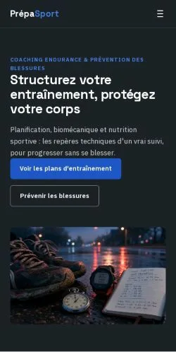 スポンサード記事の掲載先として登録されたPrépa Sportのサイトプレビュー