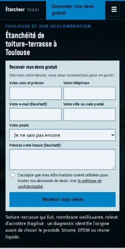 Forhåndsvisning af Étancheur Toulouse, opført til udgivelse af sponsorerede artikler