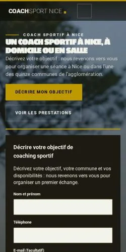 Forhåndsvisning af Coach Sport Nice, opført til udgivelse af sponsorerede artikler