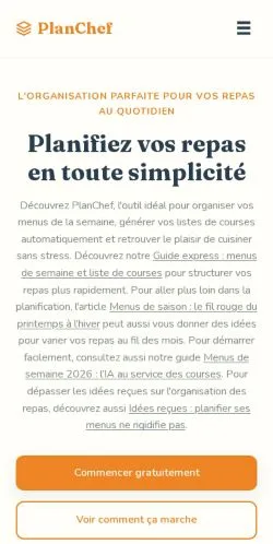 Vista previa del sitio PlanChef, referenciado para publicar artículos patrocinados