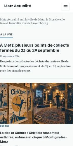 Vorschau der Website Metz Actualité, gelistet für die Veröffentlichung gesponserter Artikel