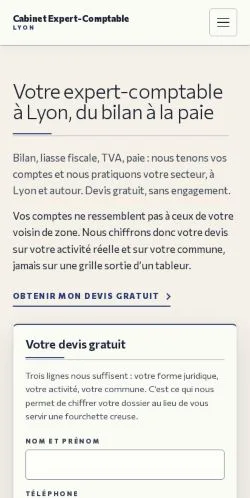 Vista previa del sitio Cabinet Expert Lyon, referenciado para publicar artículos patrocinados