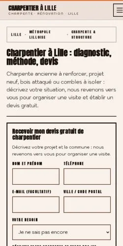 Vista previa del sitio Charpentier Lille, referenciado para publicar artículos patrocinados