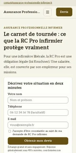 Anteprima del sito Infirmier RC Pro, referenziato per la pubblicazione di articoli sponsorizzati