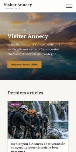 Aperçu du site Visiter Annecy, référencé pour publier un article sponsorisé