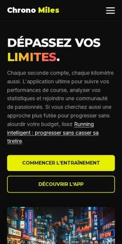 Vista previa del sitio ChronoMiles, referenciado para publicar artículos patrocinados
