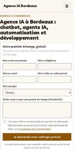 Anteprima del sito Agence IA Bordeaux, referenziato per la pubblicazione di articoli sponsorizzati