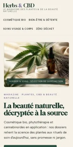 スポンサード記事の掲載先として登録されたHerbs CBD Dailyのサイトプレビュー