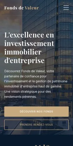 Vorschau der Website Fonds de Valeur, gelistet für die Veröffentlichung gesponserter Artikel