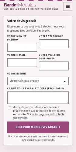 Forhåndsvisning af Garde-Meubles Paris, opført til udgivelse af sponsorerede artikler
