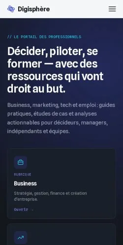 Podgląd witryny Digisphère, ujętej jako miejsce publikacji artykułów sponsorowanych