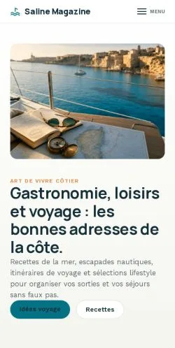 Vista previa del sitio Saline Magazine, referenciado para publicar artículos patrocinados