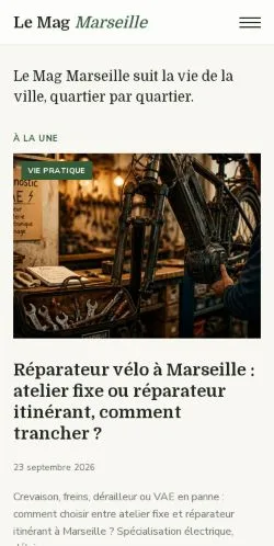 Forhåndsvisning af Le Mag Marseille, opført til udgivelse af sponsorerede artikler