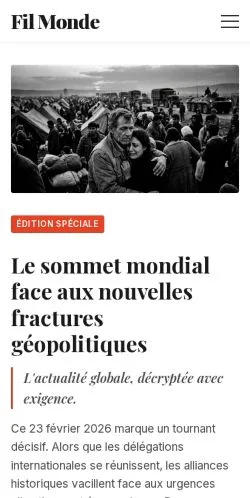 Aperçu du site Fil Monde, référencé pour publier un article sponsorisé