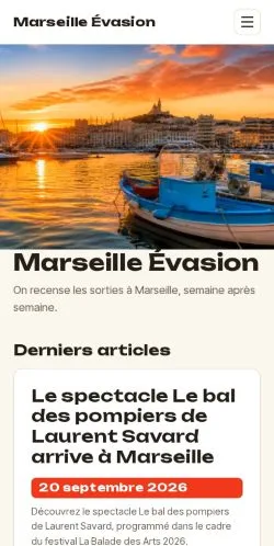 스폰서 기사 게재 매체로 등록된 Marseille Évasion 사이트 미리보기