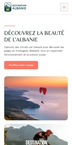 Vorschau der Website Destination Albanie, gelistet für die Veröffentlichung gesponserter Artikel
