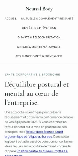 Aperçu du site Neutral Body, référencé pour publier un article sponsorisé