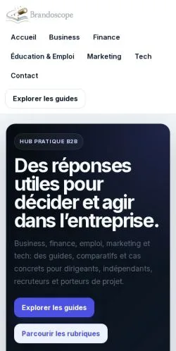 Aperçu du site Brandoscope, référencé pour publier un article sponsorisé