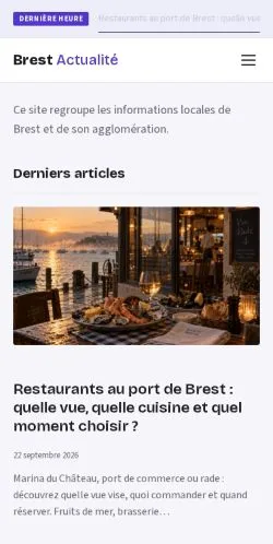 스폰서 기사 게재 매체로 등록된 Brest Actualité 사이트 미리보기