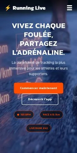 Anteprima del sito Running Live, referenziato per la pubblicazione di articoli sponsorizzati