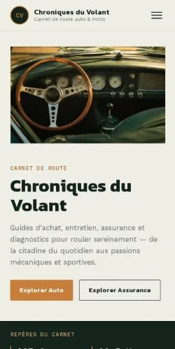 Vorschau der Website Chroniques du Volant, gelistet für die Veröffentlichung gesponserter Artikel