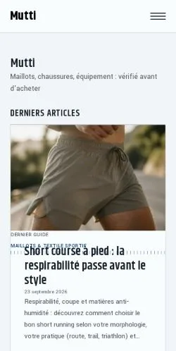 Forhåndsvisning av nettstedet Mutti Sports Guides, oppført for publisering av sponsede artikler