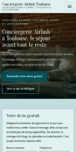 Anteprima del sito Toulouse Airbnb Conciergerie, referenziato per la pubblicazione di articoli sponsorizzati