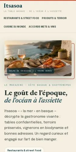 Vorschau der Website Itsasoa Food Trends, gelistet für die Veröffentlichung gesponserter Artikel