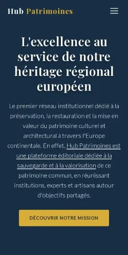 Forhåndsvisning af Hub Patrimoines, opført til udgivelse af sponsorerede artikler