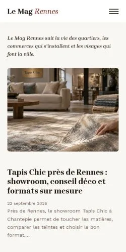 Vista previa del sitio Le Mag Rennes, referenciado para publicar artículos patrocinados