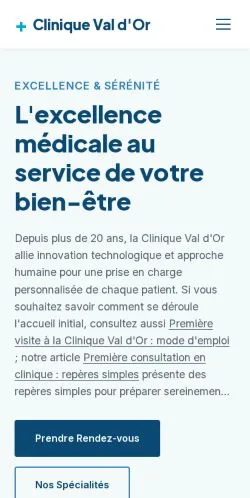 スポンサード記事の掲載先として登録されたClinique Val d'Orのサイトプレビュー